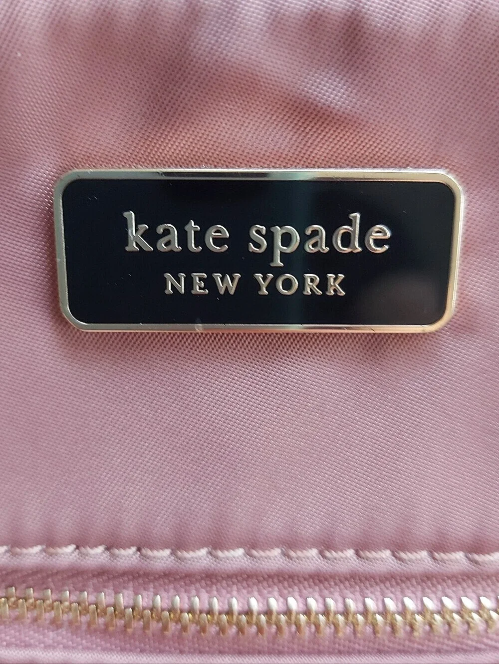 kate spade dusty rose nylon crossbody with black strap